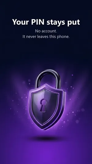 Your PIN stays put: no account